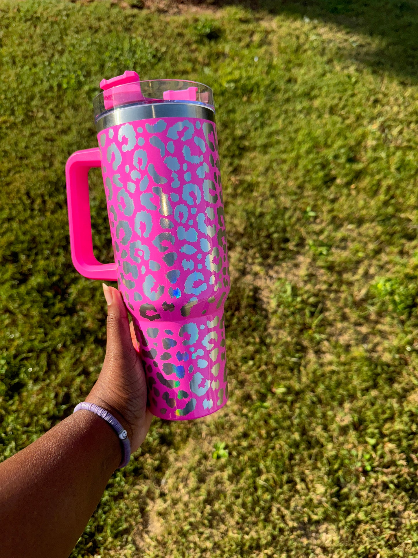 Leopard Print Tumbler| Holographic Leopard Tumbler|