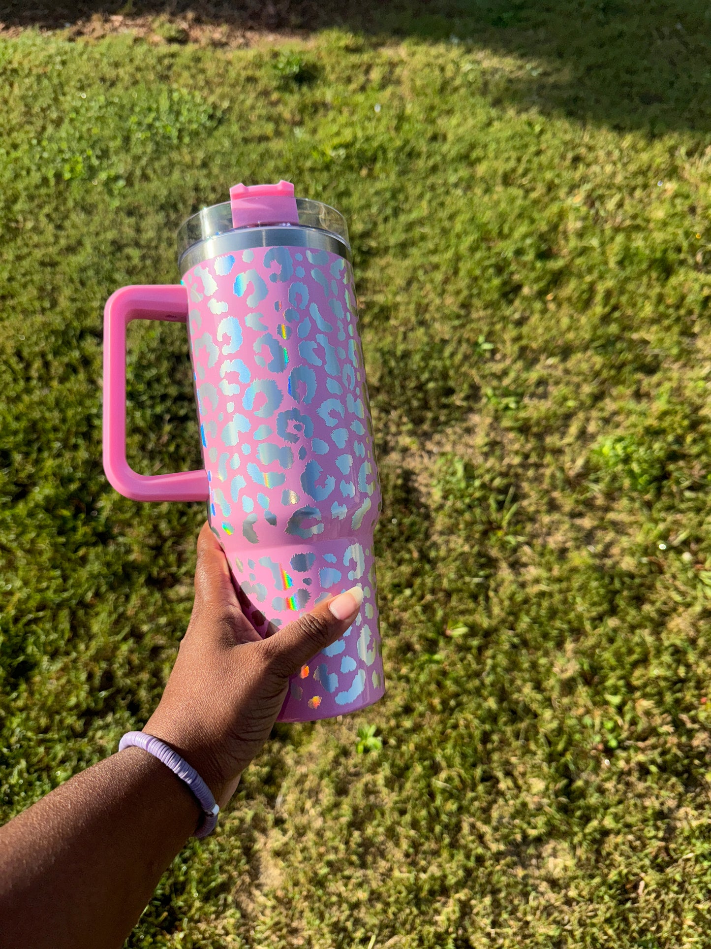 Leopard Print Tumbler| Holographic Leopard Tumbler|