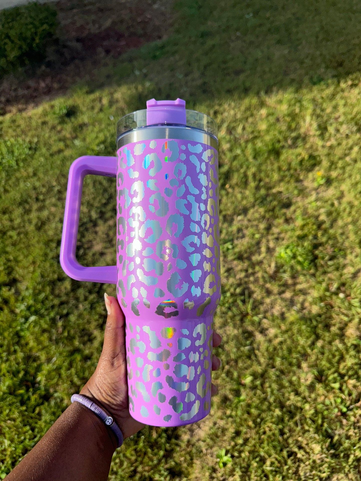 Leopard Print Tumbler| Holographic Leopard Tumbler|