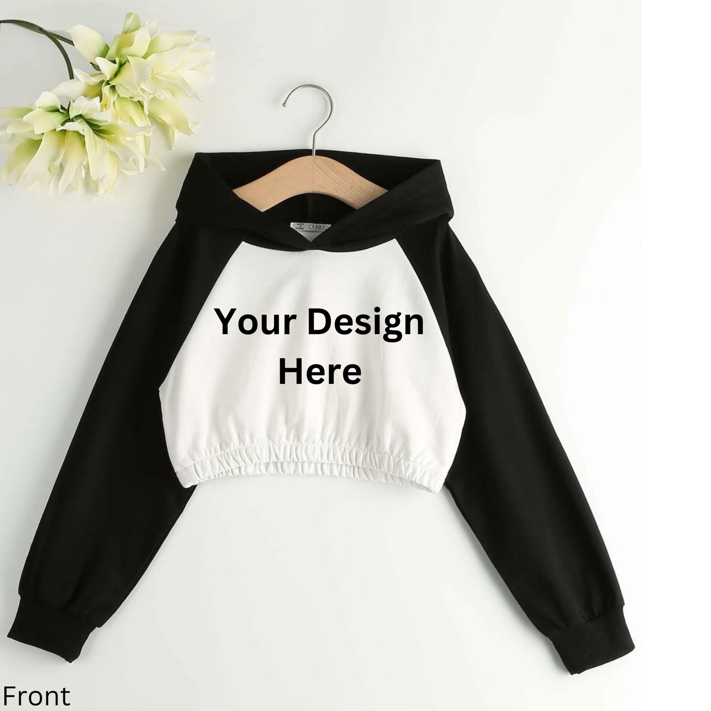 Sudadera con capucha recortada personalizada