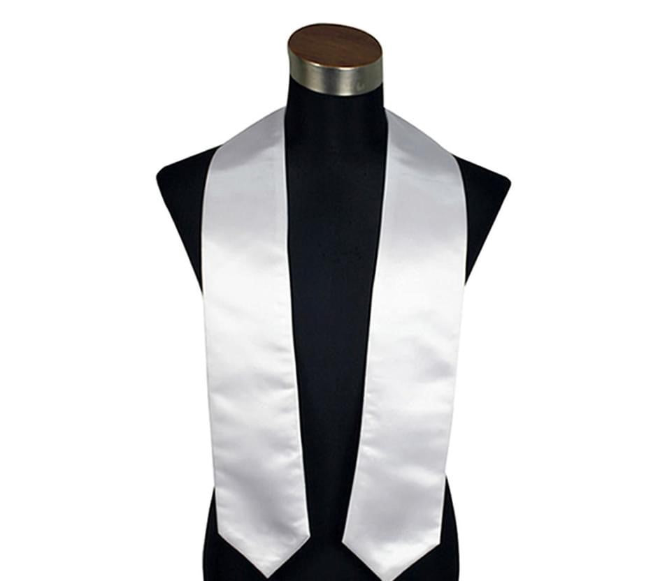 <transcy>Estolas de graduación en blanco</transcy>
