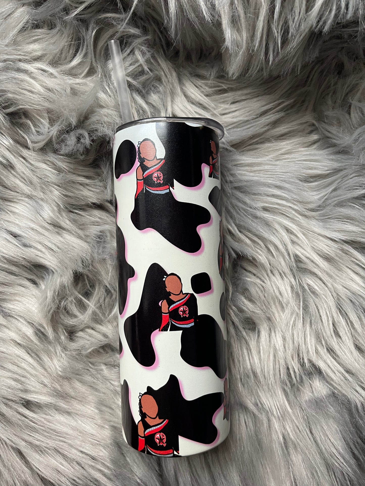 Vaso personalizado sin rostro con estampado de vaca