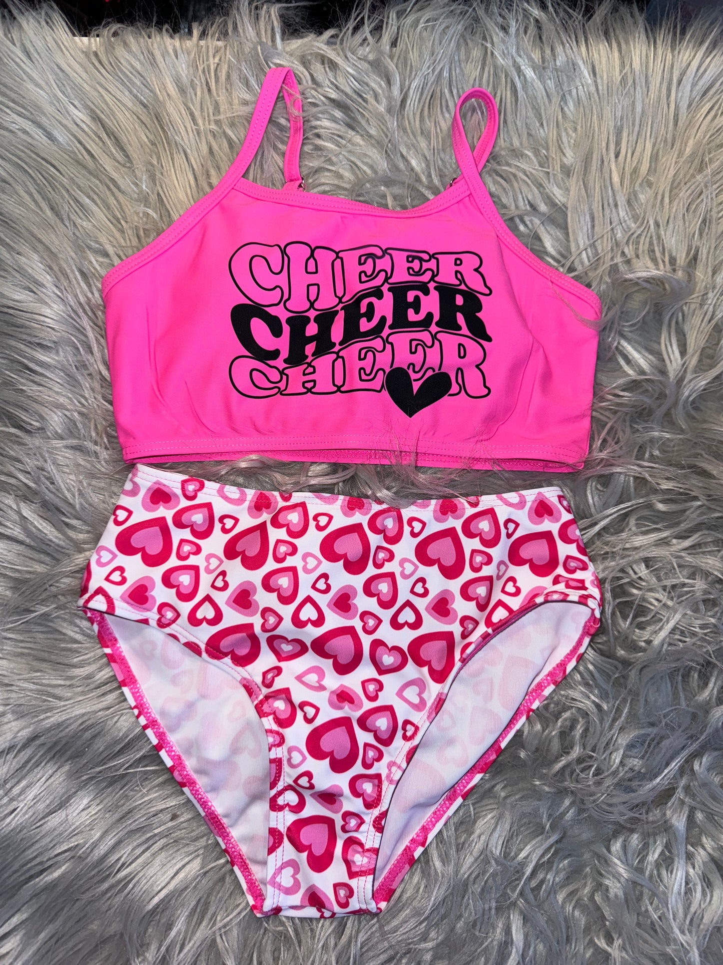 Heart Printed Bikini Set