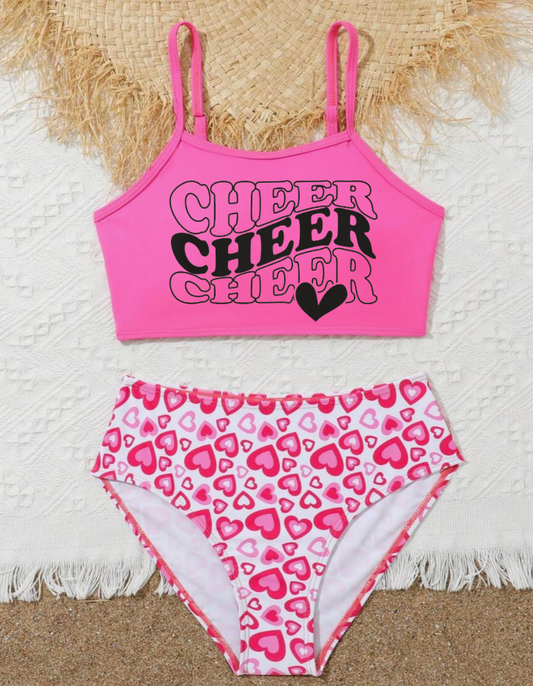 Conjunto de bikini con estampado de corazones (PREORDEN)