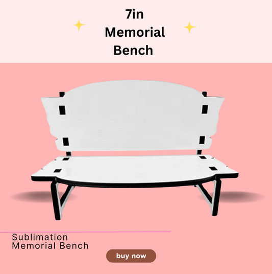 7 IN Memorial Bench | Sublimation Blank Photo Bench | Sublimation Memorial Bench