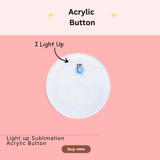 Light up Sublimation Acrylic Pin Badge| Acrylic Button pin | Sublimation button | Flashing Button| Light up Sublimation Lapel Button